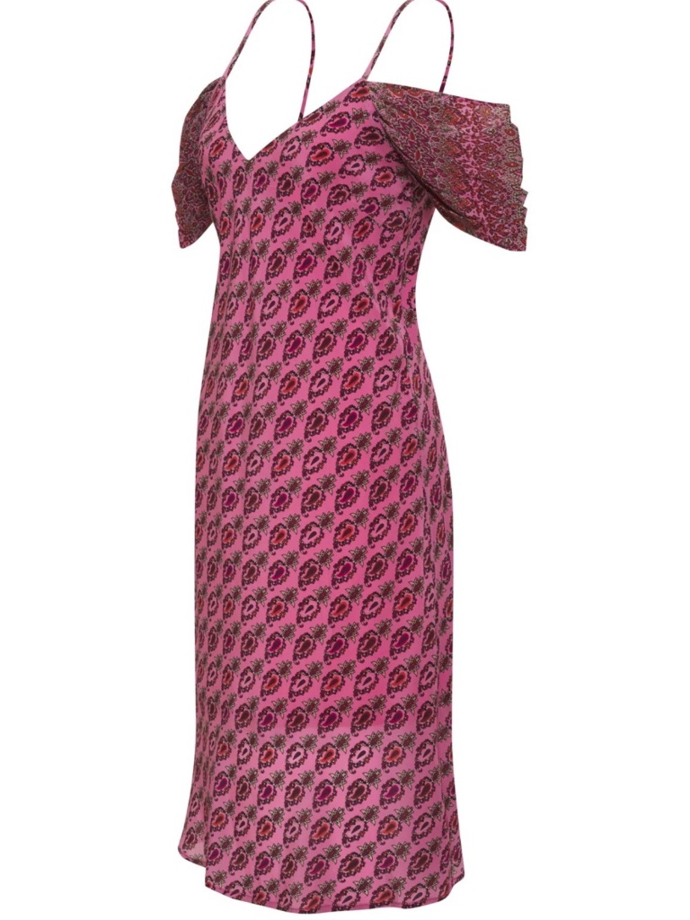 Gold Hawk Provence Noa Mid Length Slip Dress Pink 100% Silk Small - Picture 2 of 9